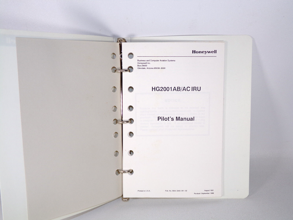 LASEREF III™ Inertial Reference System Pilot's Manual, 1991