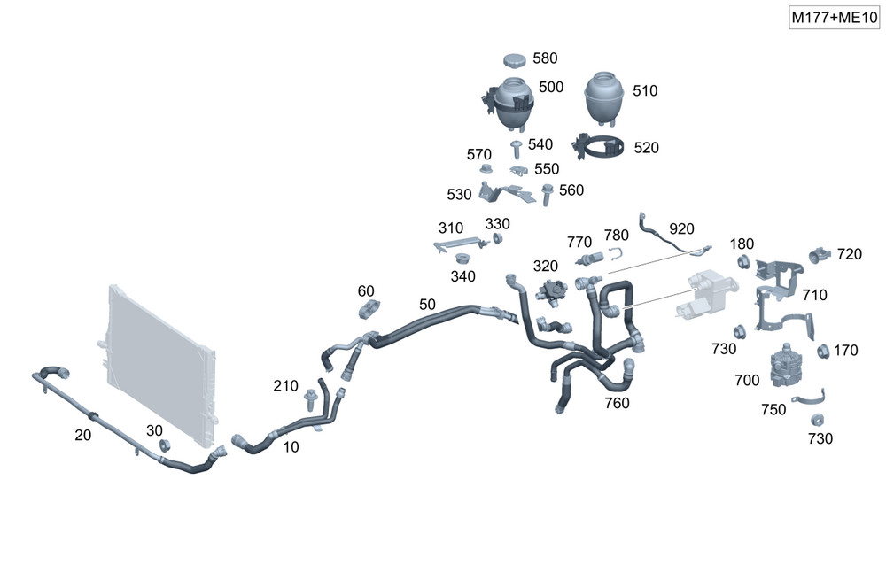 Genuine Mercedes-Benz Coolant Line 232-500-57-01