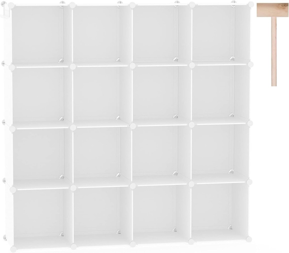 Cube Storage Organizer 16-Cube Shelves Units Plastic Storage Cubes DIY Closet