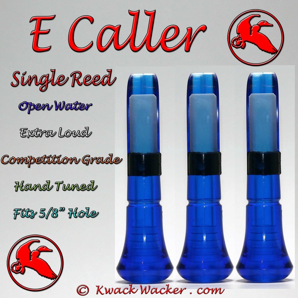 Duck call Inserts Kwack Wacker E Caller Open Water Loud Single Reed 3 Pack