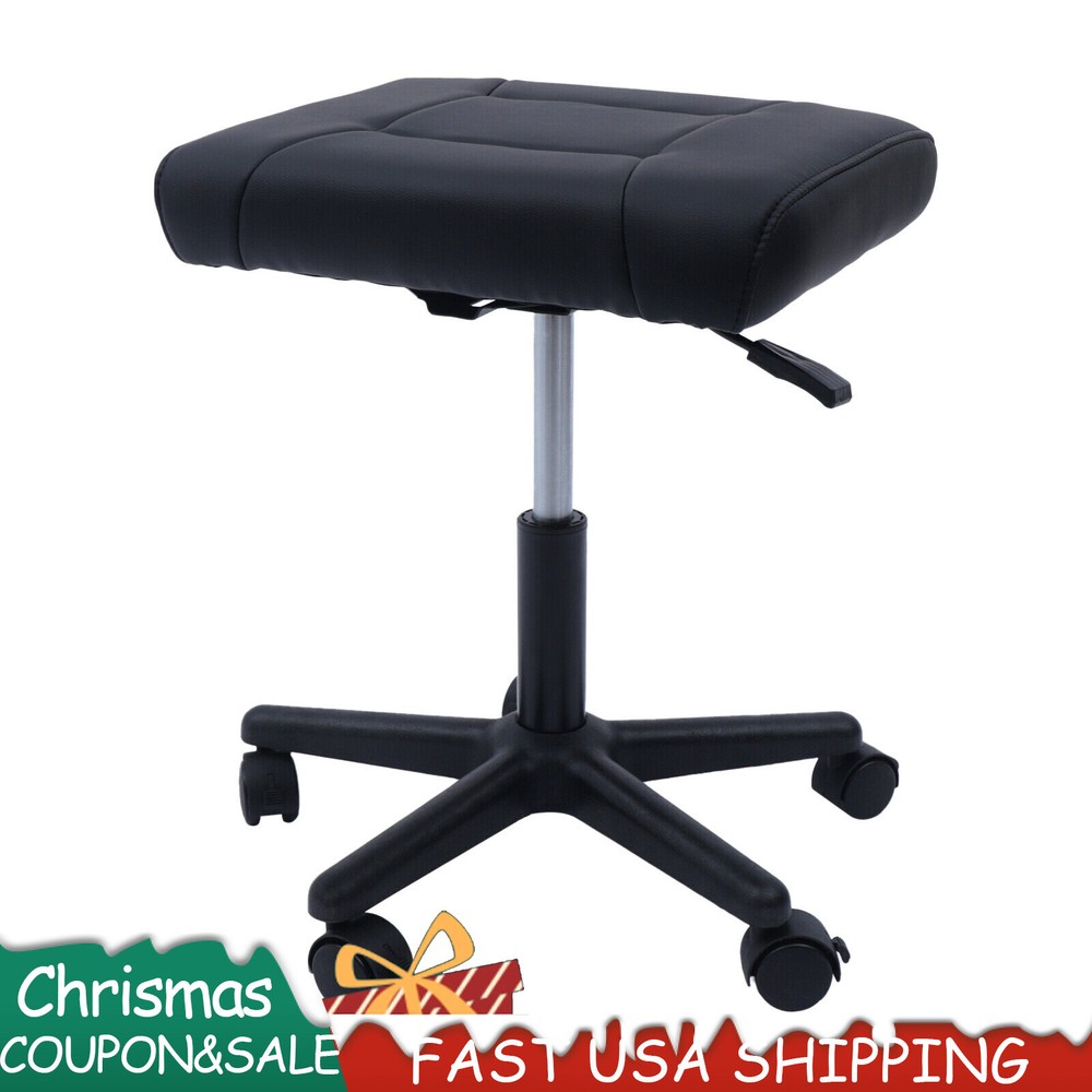 Office Foot Stool with Wheels, Height Adjustable Rolling Leg Rest Adjustable