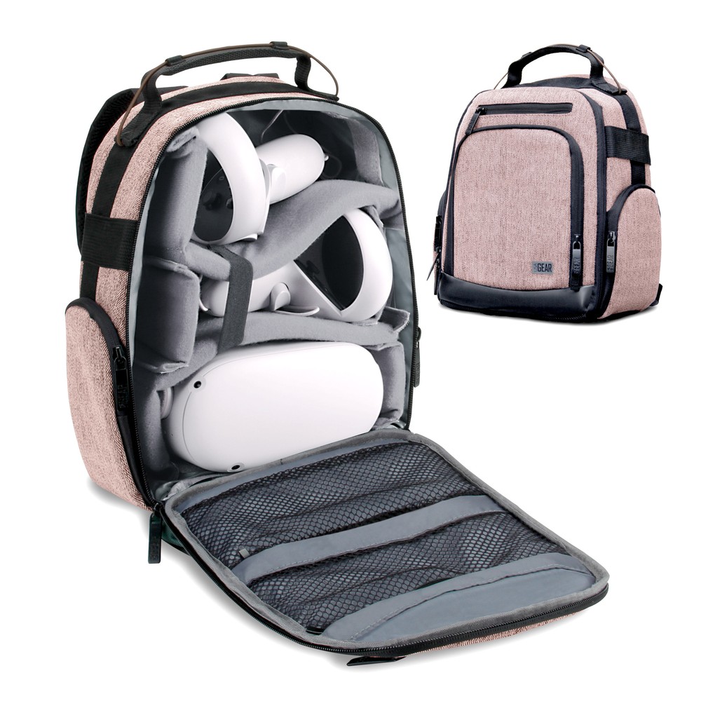 USA GEAR Backpack for VR Headset Compatible with Oculus Quest 2 Gaming Headset