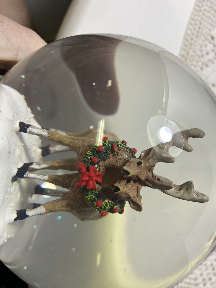 Martha Stewart 7” Stag&doe Snowglobe Musical Pristine E75