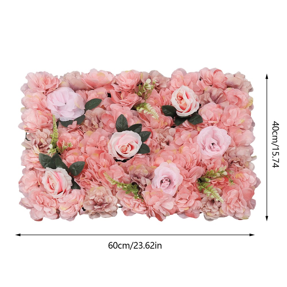 12x Artificial Flower Wall Panel Floral Wall Backdrop Deco DIY for Wedding Party