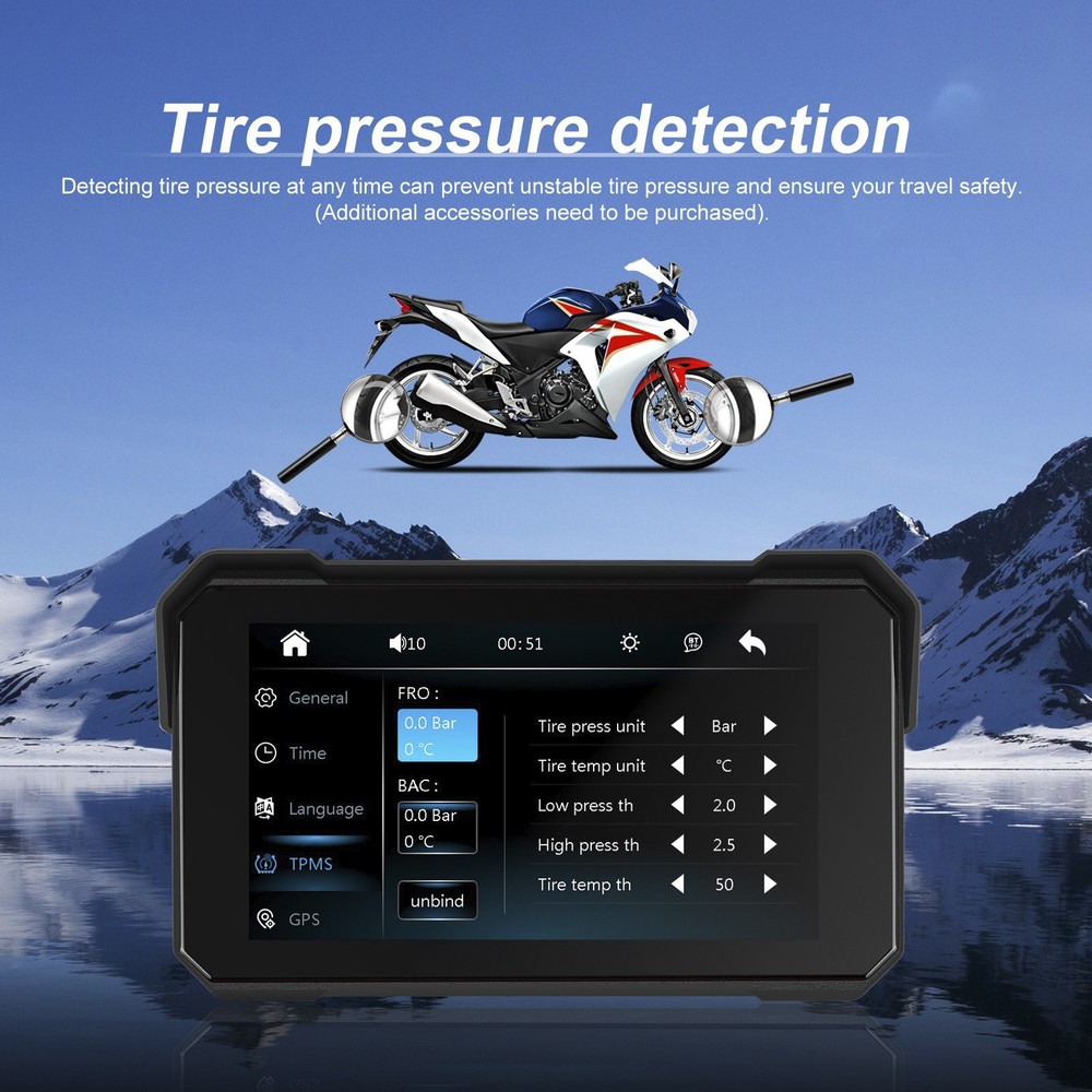 5-inch Wireless CarPlay Android Auto Smart Screen Navigation for Motorcycles