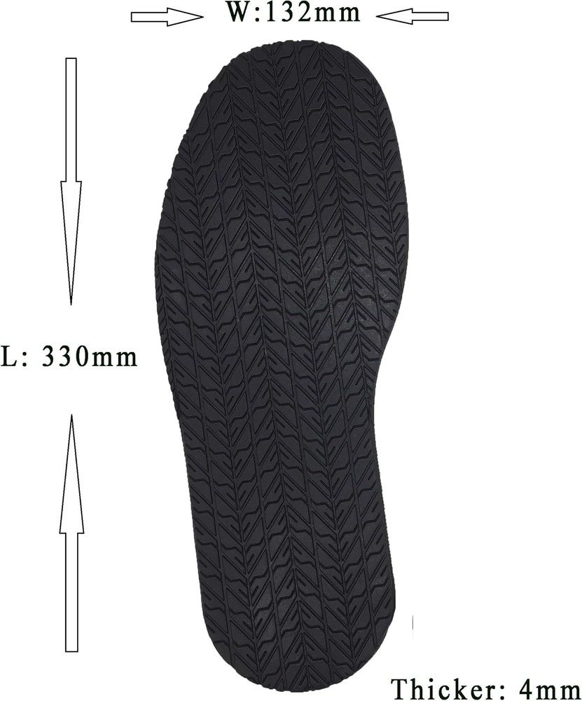 Shoe Replacement Rubber Full Out Sole,4mm Thickness, one Pair (Khaki)