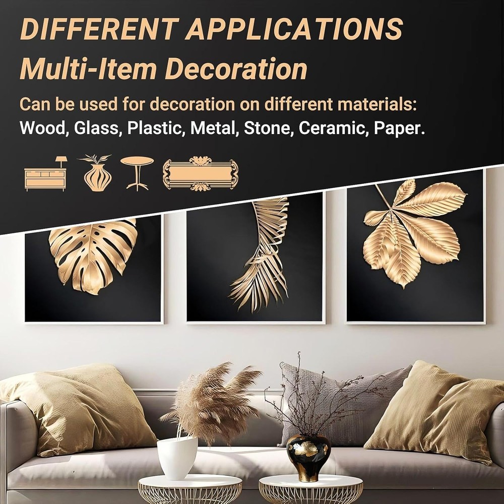 Versatile Gold Leaf Gilding Kit, 100ml Water-Based Adhesive & Tools Included