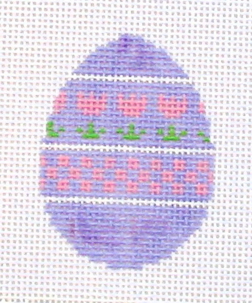 Purple Easter egg Hand Painted Needlepoint Canvas