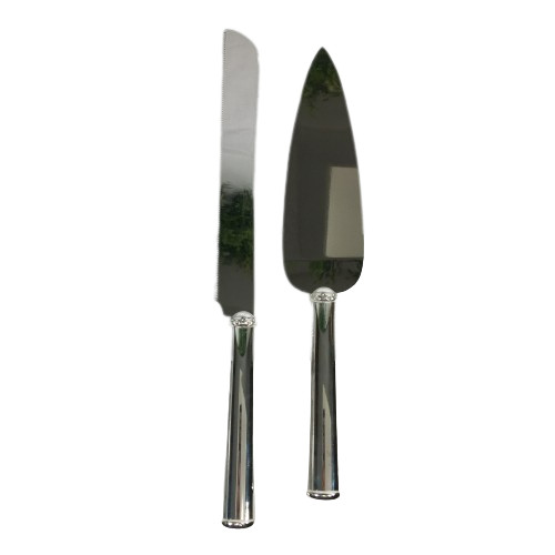 Lenox Devotion 2 Piece Dessert Set Cake Knife & Server Silverplate 825522 Silver