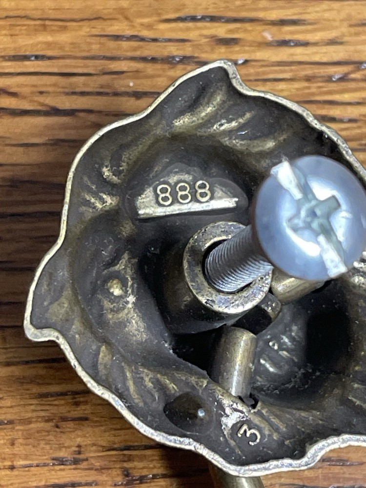 Vintage brass lion head drawer pull handle