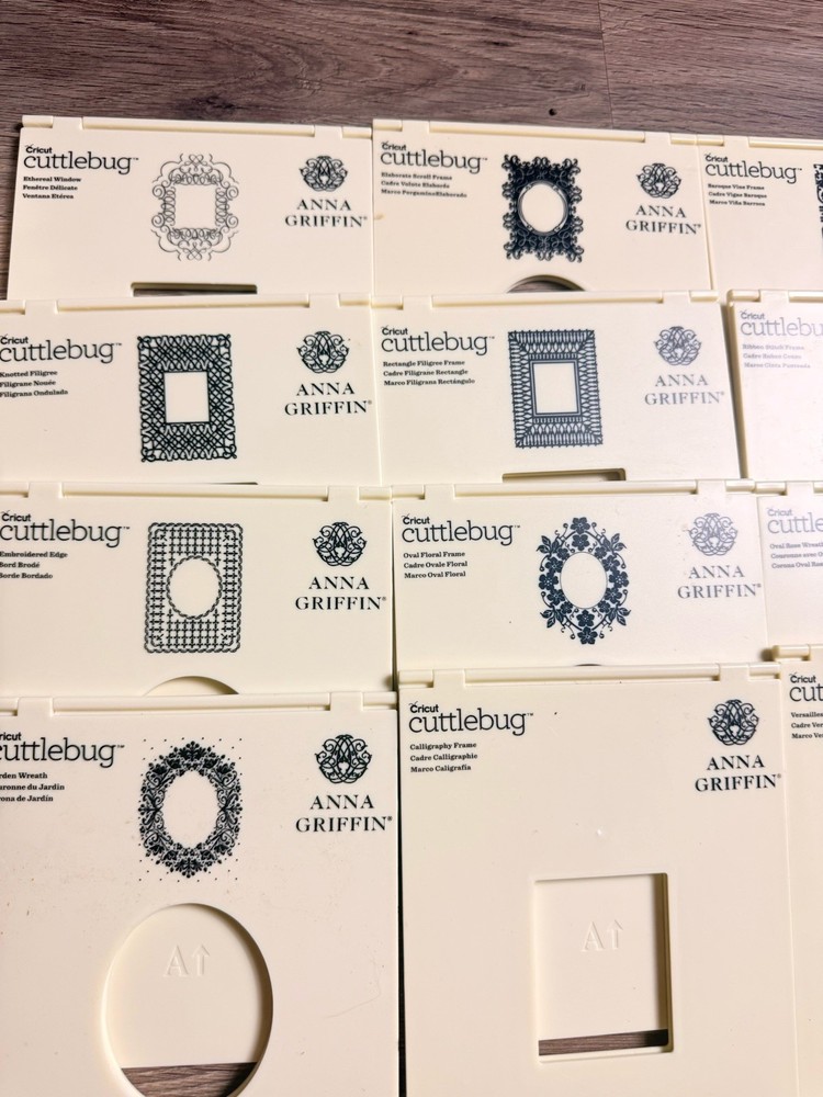 Cuttlebug Anna Griffin Embossing Folders 16 Frames w/ 24 inserts - Some New