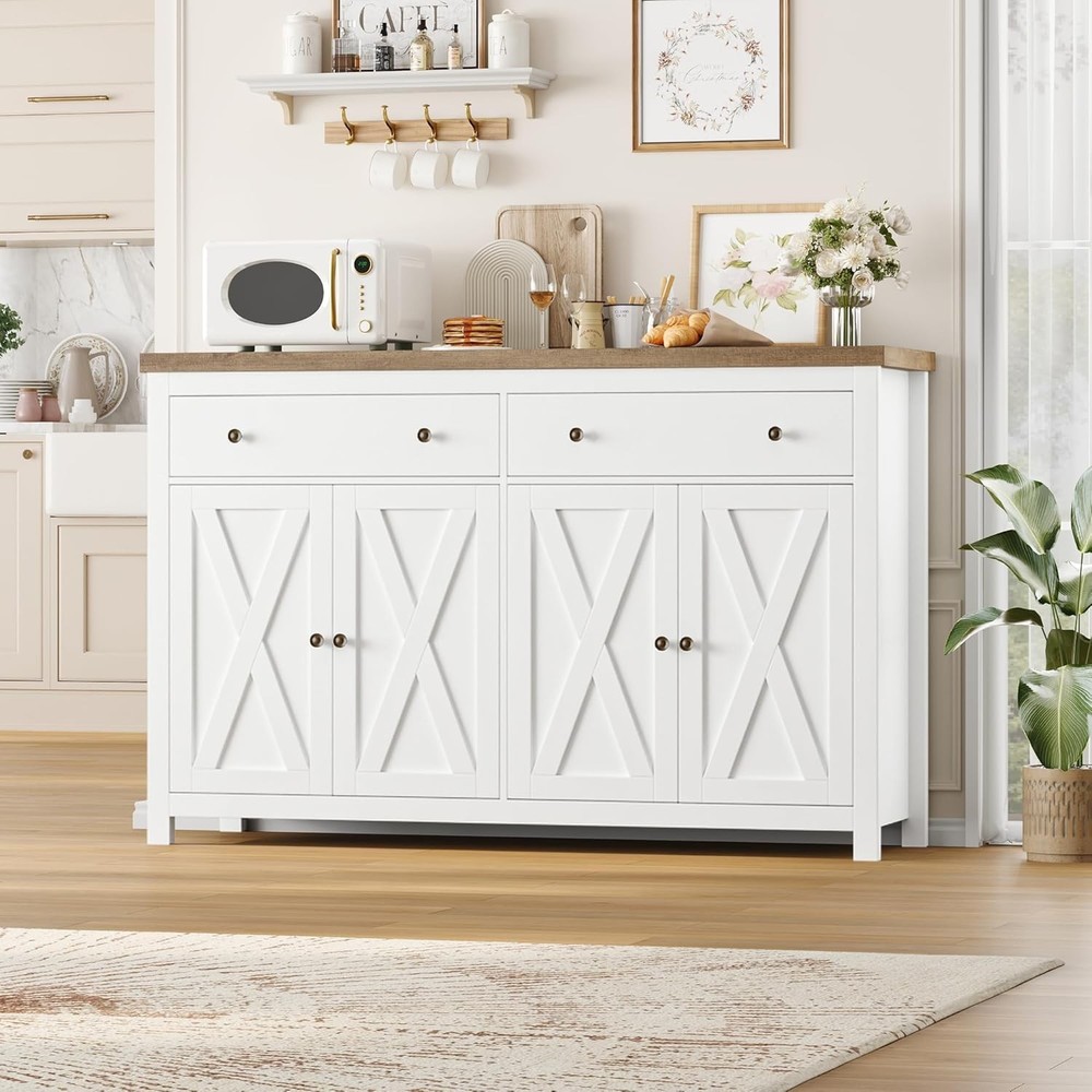 Sideboard Buffet Cabinet with Storage Cabinet with 2 Drawers 4 Doors Kitchen
