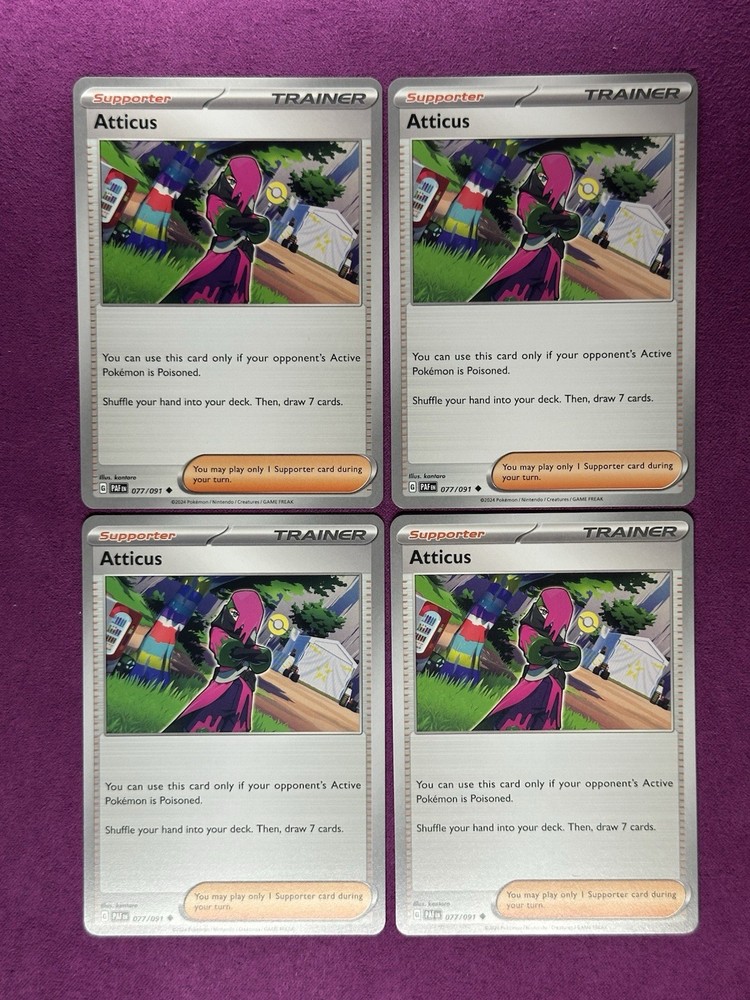 5x Atticus (1) 134/131 :Prismatic Evolutions Holo (1) Reverse Holo (4) regular