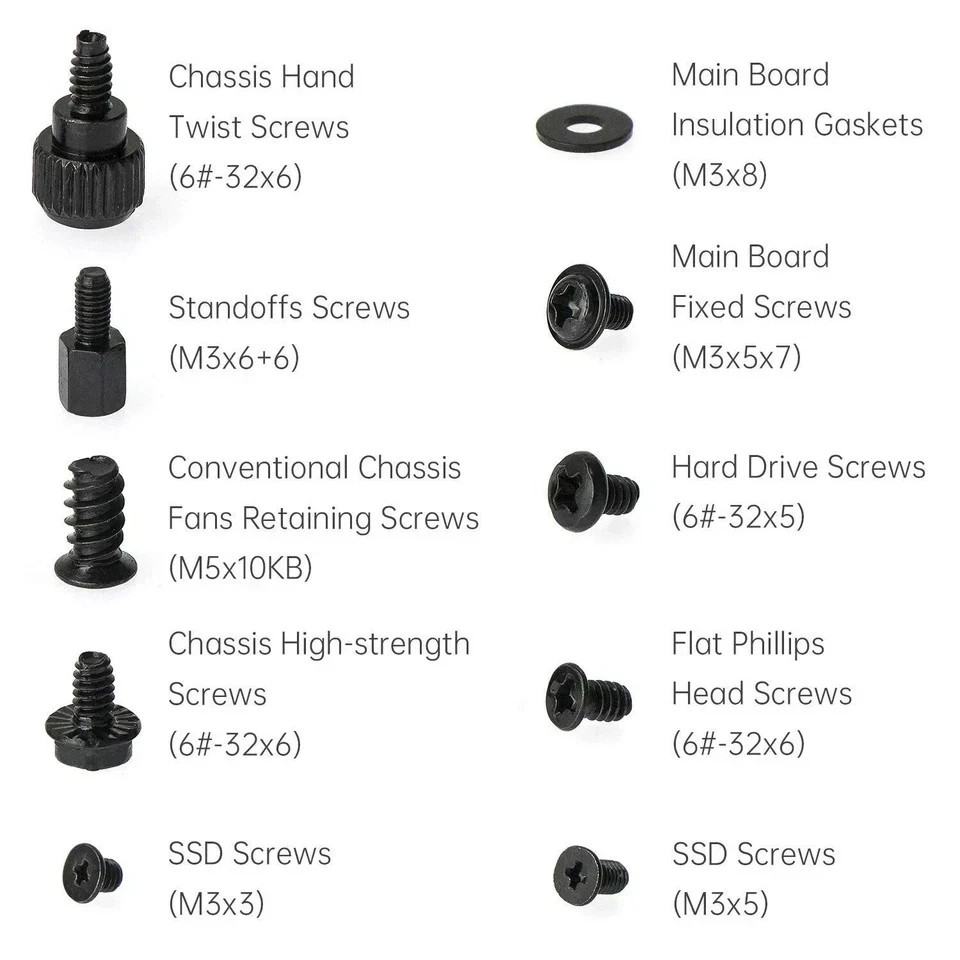 400Pcs Computer Screws Standoffs Kit SSD Screw for Universal Motherboard PC