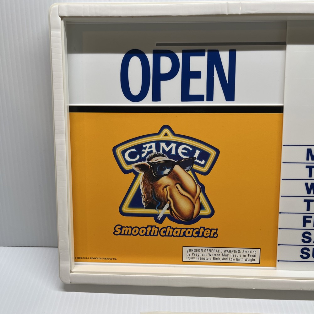 Camel Cigarette Sliding Business Hour Open Closed Frame Sign