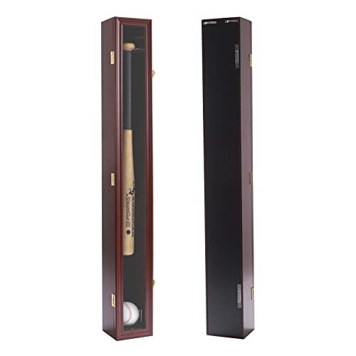 Wall Mounted Baseball Bat Display Case Vertical or Horizontal Single Bat Holder