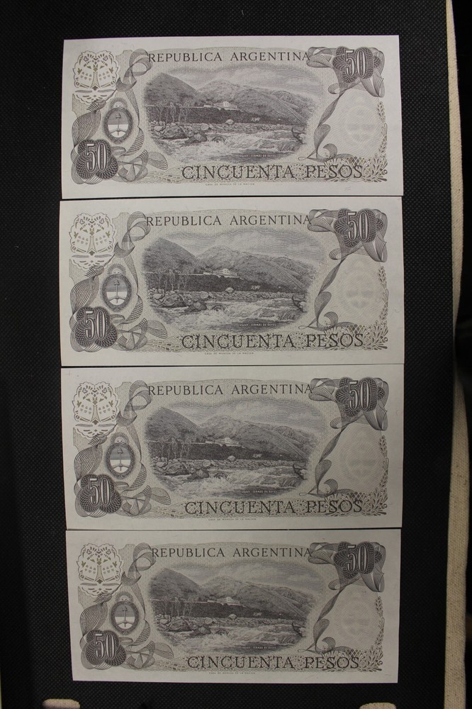 Argentina 4 Consecutive 50 Pesos Notes Group 1