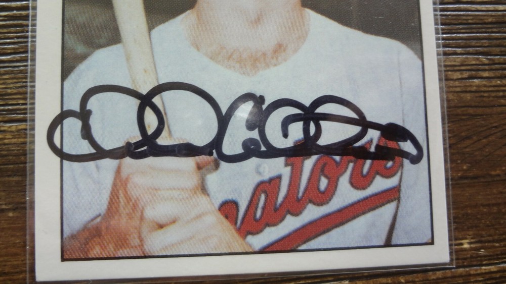 1978 TCMA CHUCK COTTIER AUTOGRAPHED BASEBALL CARD