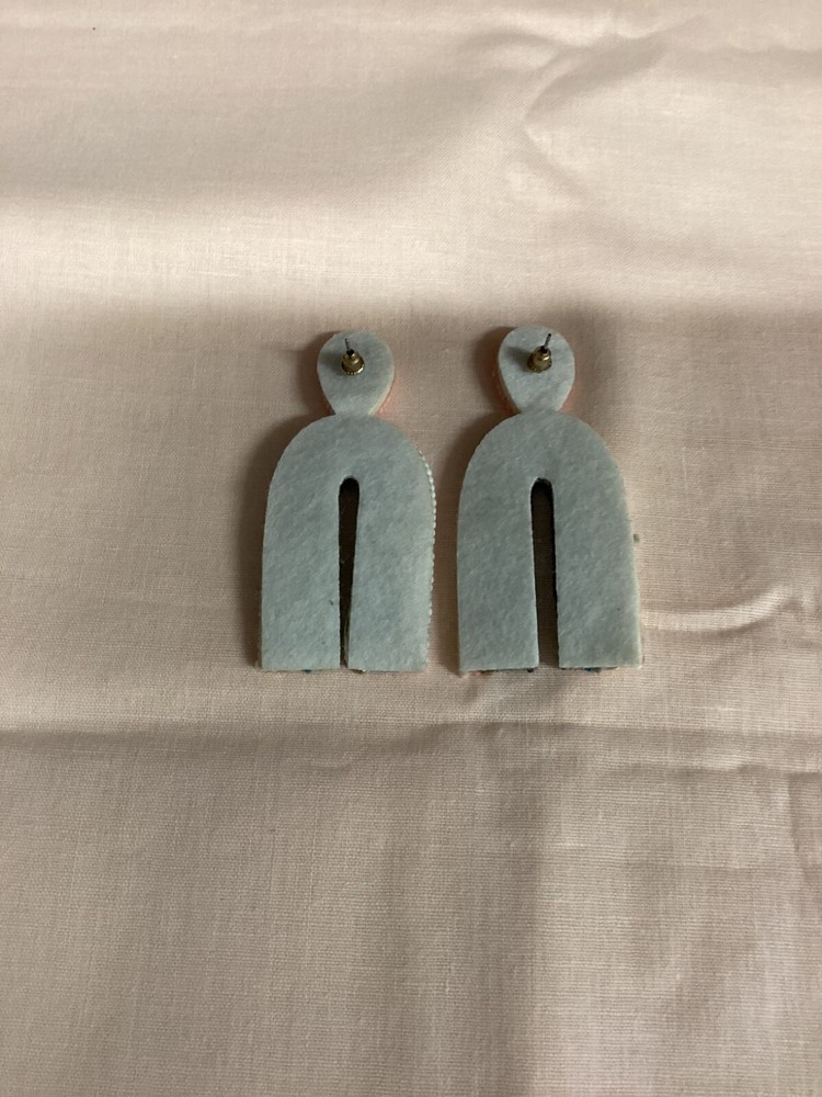 Vintage U Shape Beaded Rainbow Earrings