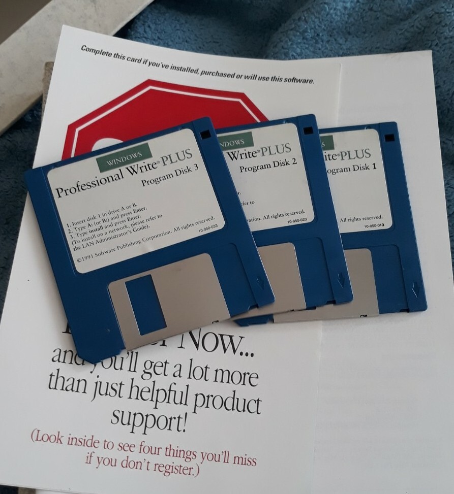 VINTAGE SOFTWARE: SPC Windows Professional Write Plus Word Processor. 3.5 DD Dis