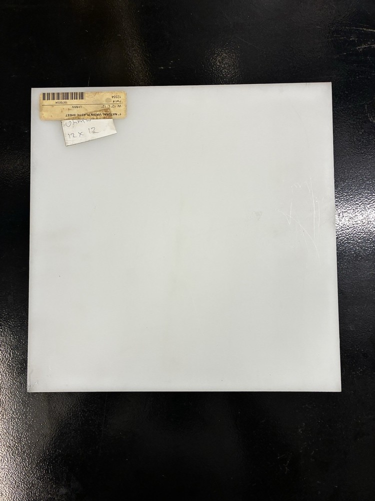 UHMW Sheet, Natural, 1" Thick, 12" Width x 12" Length