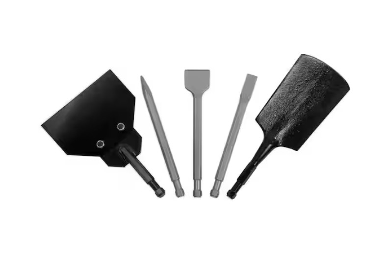 5-in-1 Pneumatic Multi-Function Tool W/ Scraper Shovel & Chisel Attachments