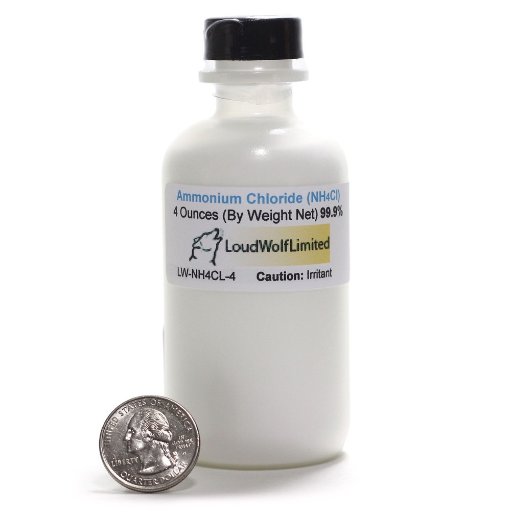 Ammonium Chloride, 4oz, General Purpose Grade, Sturdy Bottle SHIPS SAME DAY