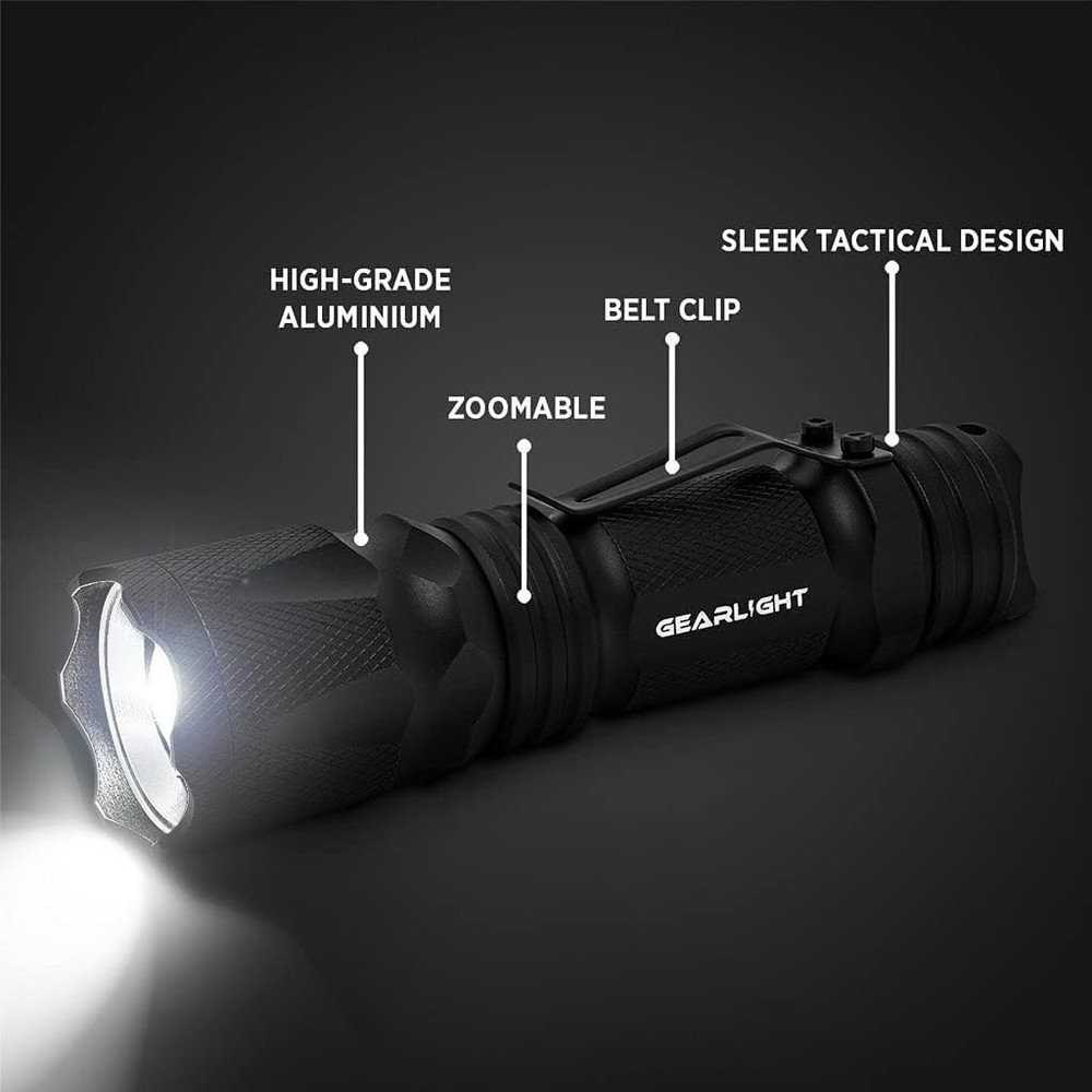 GearLight M3 Mini LED Flashlight [2-PACK] - Bright &Small Tactical #00002