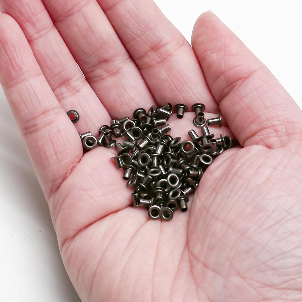 200-Piece 2mm Tiny Self-Backing Grommets and Eyelets for Leather and Canvas