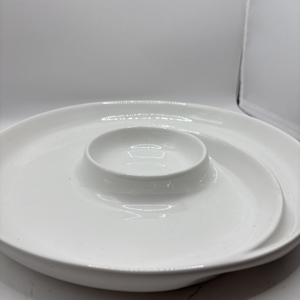 White Swirl Patern Appetizer Platter 12"