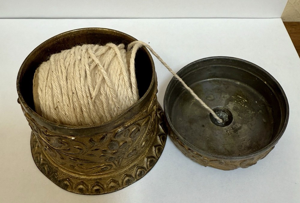 VICTORIAN ORNATE STRING HOLDER SEWING BOX