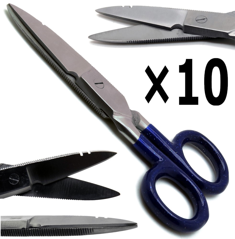 10× Electrician Blue Scissors 5.25" Cutting Stripping Wires Universal Tools
