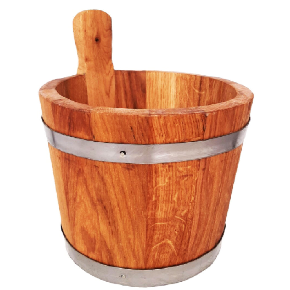 Handcrafted Oak Bucket – Wooden Bucket, Wooden Pail, Sauna Bucket