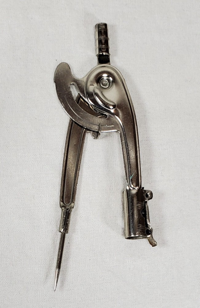 3 Vintage Technical Drafting Compass & Bow Compass Lot - Metal Drafting Tools