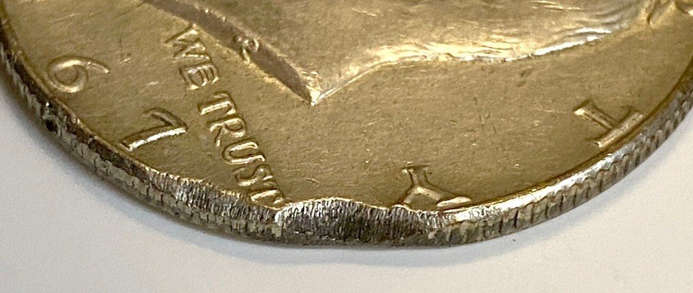 1967 Kennedy Half Dollar- Damage Or Error? AU Details