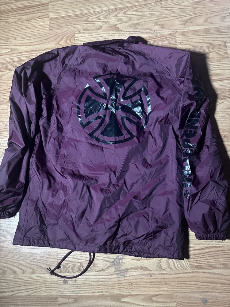 Independent Trucks SPEED KILLS Coach Windbreaker Jacket MAROON MEDIUM