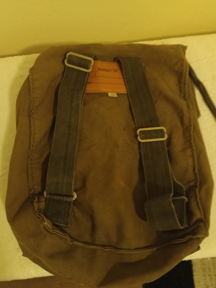 Korean Military Surplus Canvas Backpack with Property Tag and Patch