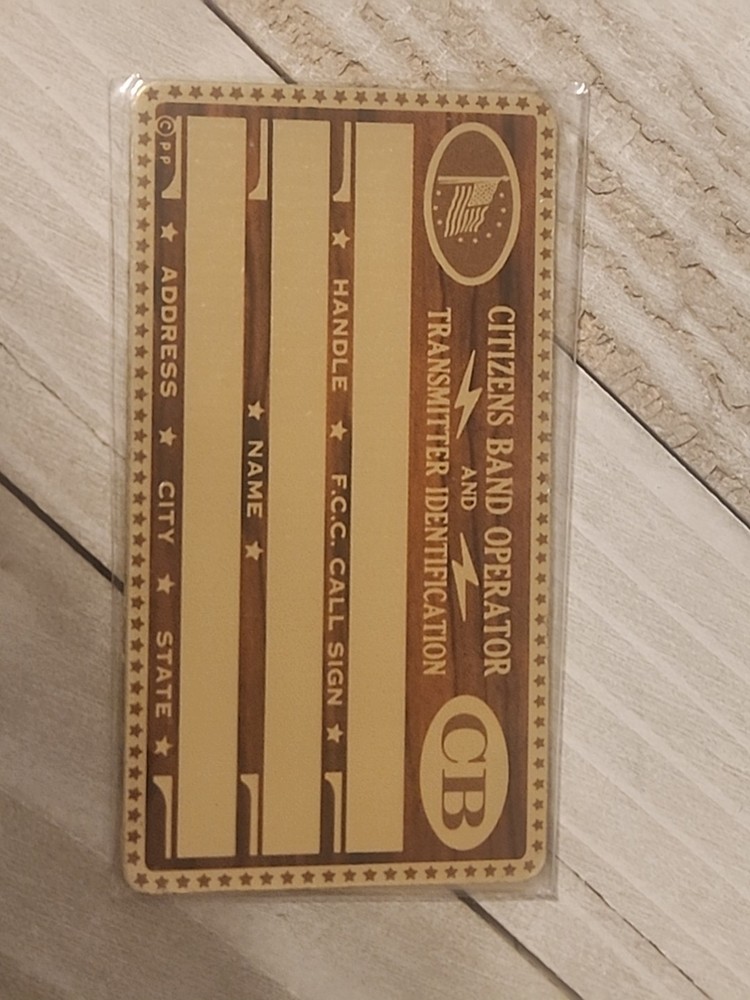 CITIZENS BAND OPERATOR TRANSMITTER IDENTIFICATION Blank Metal Card
