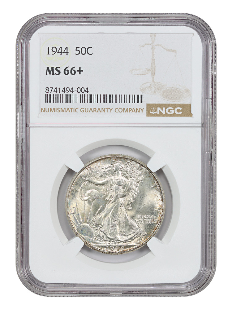 1944 50C NGC MS66+ - Walking Liberty Half Dollar
