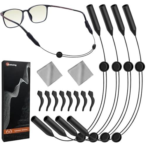 Adjustable Glasses Strap 16Inch String Straps with Retainer 4 Pack