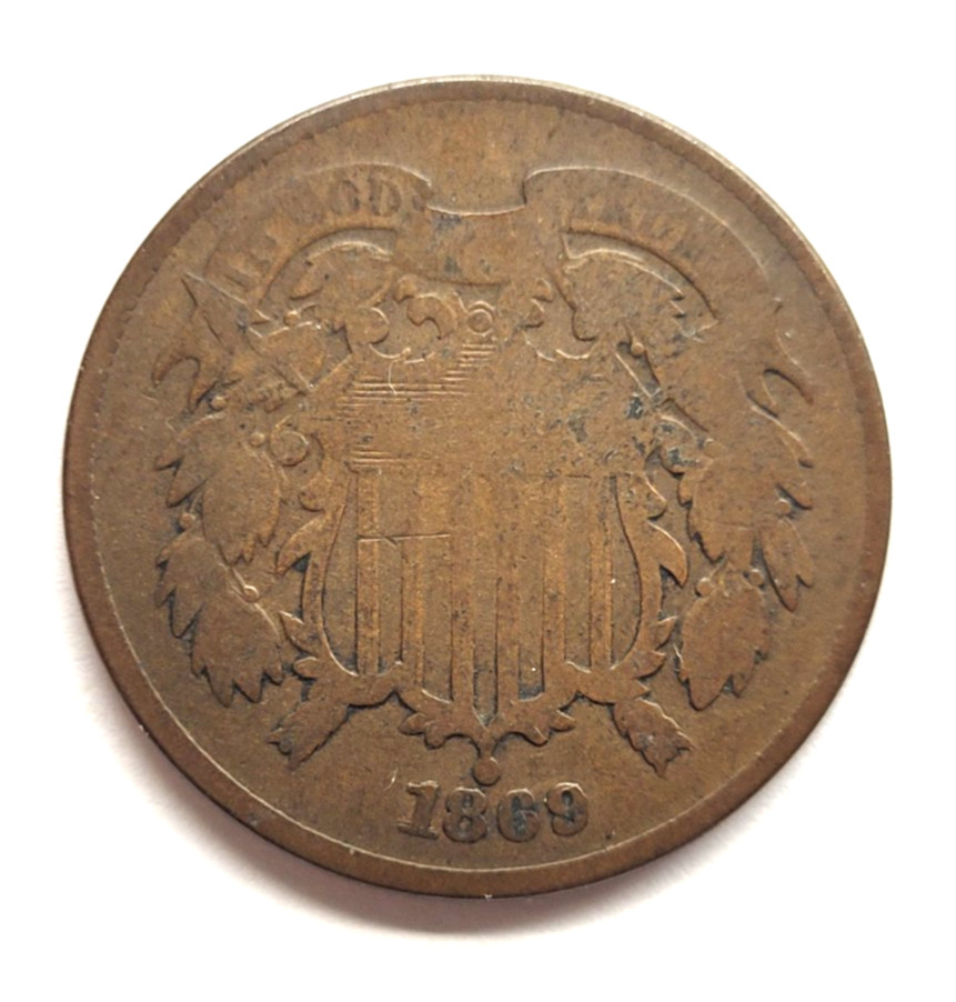 1866, 1869, 1870 & 1871 Two Cent Pieces