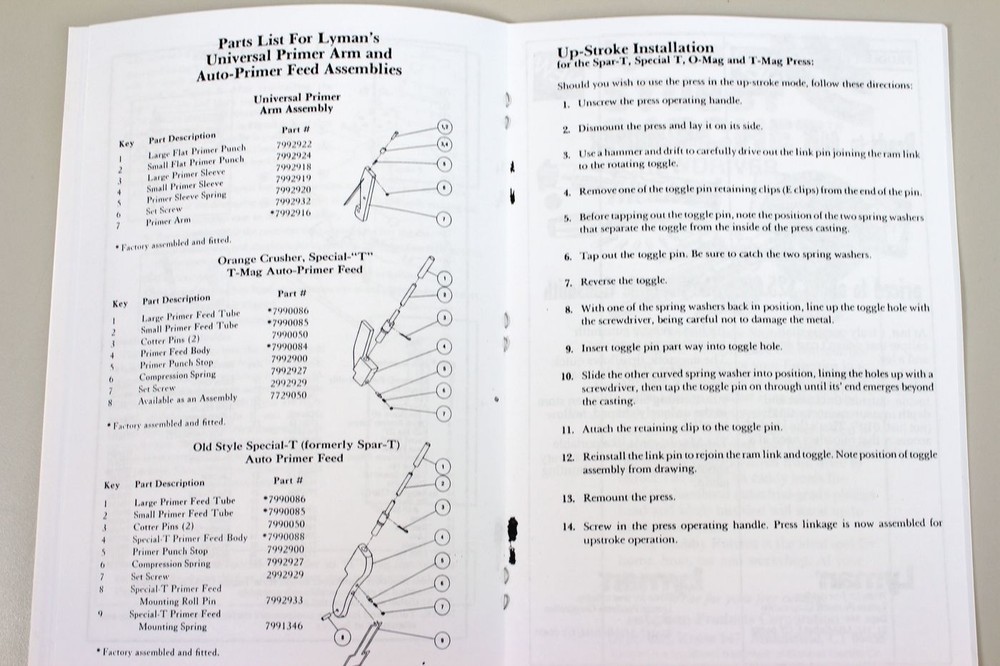 Lyman 450 Bullet Sizer Relubricator Reloading Owners User Manual Instructions