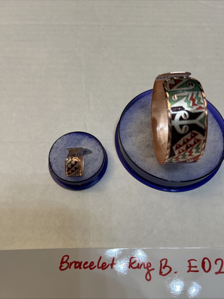 Colorful Copper Ring and Bracelet Set (E02)