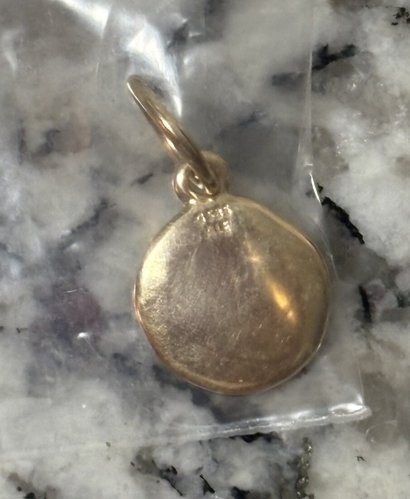 Authentic Pandora Solid 14k Yellow Gold Sparkling Love Stamp Dangle Charm