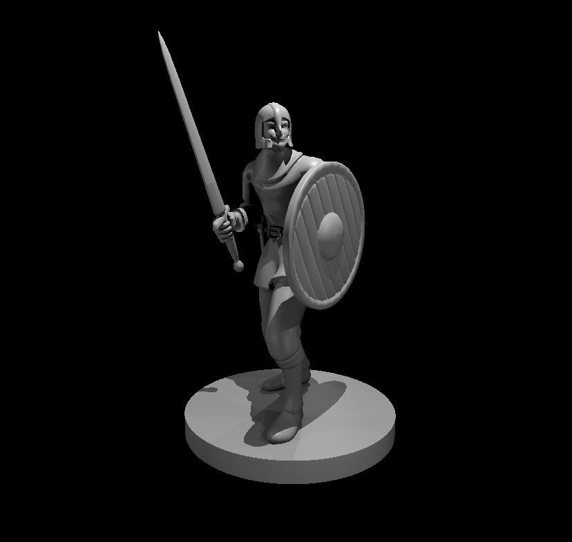 Guard Male Sword & Shield Commoner NPC 28mm Scale DND D&D Tabletop Mini