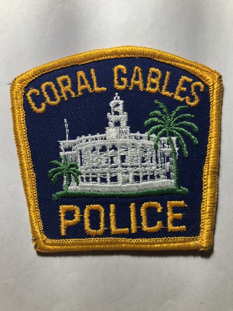 Coral Gables Florida Police Patch ~ Approximately 3” Tall