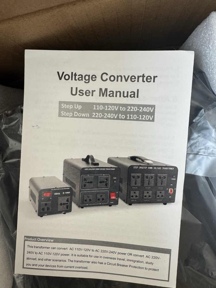 LVYUAN Voltage Converter Transformer 1000 Watt Step Up/Down Convert