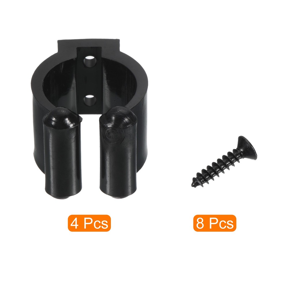 23mm Billiard Slide Detection Clip Holder, 4pcs Plastic, Black
