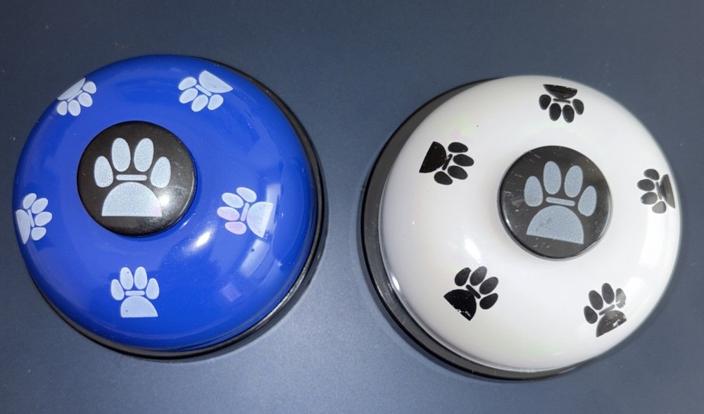 2PC Pet Trainer Bells Dog Cat Training Click Button Trainer Obedience Bell