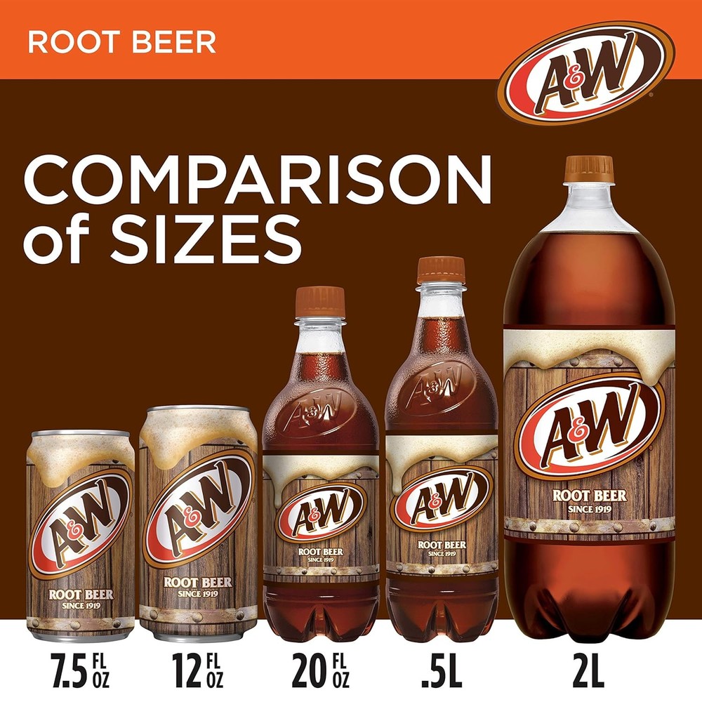 A&W Root Beer Soda, 12 fl oz cans, 12 pack